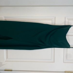 Floor length, emerald green Windsor dress